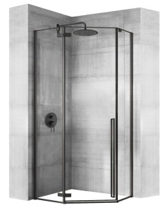 REA K5622 Kabina prysznicowa DIAMOND BLACK MAT 90x90