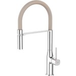 LAVEO BATERIA ZLEWOZMYWAKOWA Z ELASTYCZNĄ WYLEWKĄ  POLA CHROM/BEŻ