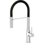 LAVEO BATERIA ZLEWOZMYWAKOWA Z ELASTYCZNĄ WYLEWKĄ  POLA CHROM/CZARNA