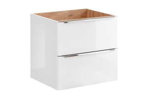 COMAD CAPRI WHITE 820 - Szafka pod umywalkę 60 2S - Biały Połysk/ Dąb Craft Złoty / Biały Połysk