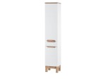 COMAD BALI WHITE 800 - Szafka wysoka 35 2D / 1S - Biel Alpejska / Dąb Wotan / Biały Kasai Połysk