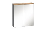 COMAD BALI GRAPHITE 841 - Szafka z lustrem 80 2D - Szary Grafit / Dąb Wotan / Lava Połysk