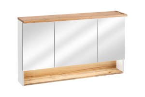COMAD BAHAMA WHITE 843 - Szafka z lustrem 120 3D - Biel Alpejska / Dąb Wotan / Biały Połysk