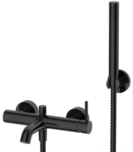 OMNIRES Y bateria wannowa z zestawem prysznicowym czarny półmat 