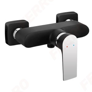 FERRO BATERIA NATRYSKOWA ŚCIENNA ALGEO SQUARE BLACK/CHROME 