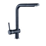 LAVEO BATERIA ZLEWOZMYWAKOWA Z WYCIĄGANĄ WYLEWKĄ LUNA CZARNA