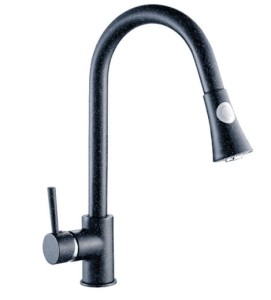 LAVEO BATERIA ZLEWOZMYWAKOWA Z WYCIĄGANĄ WYLEWKĄ DARU CZARNA