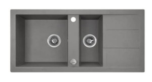 LAVEO ZLEWOZMYWAK 1,5 KOMOROWY POLIGRAN Z OCIEKACZEM BARBADOS SZARY