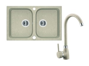 LAVEO ZLEWOZMYWAK 2 KOMOROWY  CELIA BEŻ Z BATERIĄ SZTORCOWĄ U