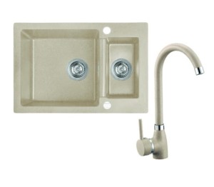 LAVEO ZLEWOZMYWAK 1,5 KOMOROWY  CELIA BEŻ Z BATERIĄ SZTORCOWĄ U