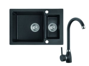 LAVEO ZLEWOZMYWAK 1,5 KOMOROWY  CELIA CZARNY Z BATERIĄ SZTORCOWĄ U