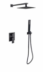 BESCO - Zestaw natryskowy prysznicowy podtynkowy VARIUM/MODERN II CZARNY MATT ULTRASLIM BP-MVII-CZ