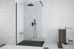 BESCO KABINA PRYSZNICOWA WALK-IN AVEO BLACK 90X195