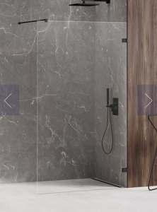 NEW TRENDY KABINA PRYSZNICOWA WALK IN AVEXA BLACK ŚCIANKA 6 mm