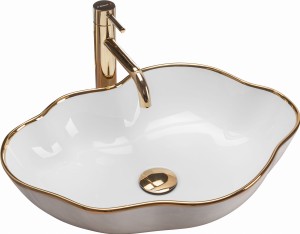 REA U0696 Umywalka nablatowa PEARL GOLD EDGE