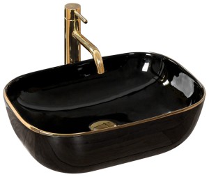 REA U8796 Umywalka nablatowa Belinda Black Gold