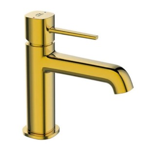 LAVEO Pola – bateria umywalkowa stojąca z korkiem złota