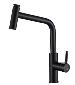 LAVEO Toro – bateria zlewozmywakowa z wyciąganą wylewką black