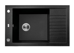 LAVEO Pionier – Zlewozmywak 1-komorowy z półociekaczem czarny