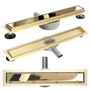 REA ODPŁYW LINIOWY PURE NEO MIRROR GOLD PRO
