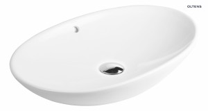 Oltens Sogne umywalka 63x42 cm nablatowa owalna biała 40310000