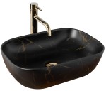 REA U8908 UMYWALKA NABLATOWA  BELINDA BLACK MARBLE MAT