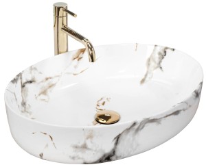 REA U1232 UMYWALKA NABLATOWA  QUEEN CARRARA SHINY