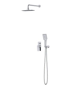 CERSANIT SET B342 ZESTAW PODTYNKOWY LARGA CHROM, Z BATERIĄ WANNOWO-NATRYSKOWĄ