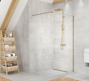 NEW TRENDY KABINA WALK IN VELIO SATIN GOLD  70-140 CM ZŁOTA