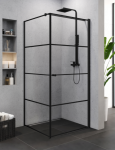 NEW TRENDY KABINA SUPERIA BLACK DRZWI UCHYLNE KRATKA CZARNA