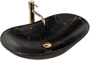 REA U7478 UMYWALKA NABLATOWA  ROYAL 60 BLACK MARBLE MAT