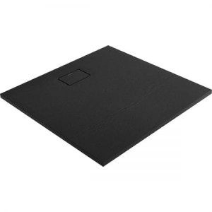 Oltens Bergytan brodzik kwadratowy 100x100 cm RockSurface czarny mat 17102300