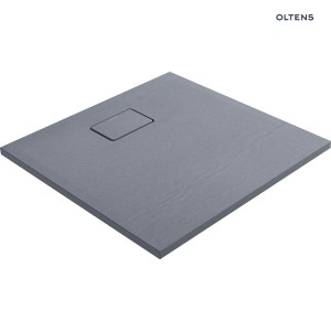 Oltens Bergytan brodzik kwadratowy 90x90 cm RockSurface szary beton 