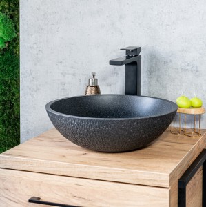 LAVEO UMYWALKA NABLATOWA GRANITOWA AMBER CZARNA