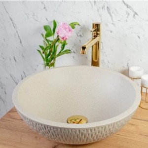 LAVEO UMYWALKA NABLATOWA GRANITOWA AMBER BEŻ