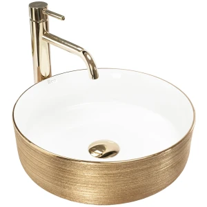 REA U6630 UMYWALKA NABLATOWA SAMI WHITE BRUSH GOLD