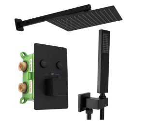REA P6357 ZESTAW PRYSZNICOWY PODTYNKOWY FENIX DAVIS BLACK Z TERMOSTATEM +BOX