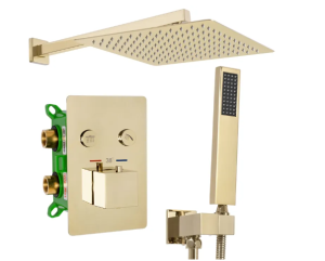 REA P6324 ZESTAW PRYSZNICOWY PODTYNKOWY FENIX DAVIS L.GOLD Z TERMOSTATEM + BOX