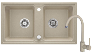 DEANTE ZORBA KOMPLET ZLEWOZMYWAK Z BATERIĄ ZQZA7203