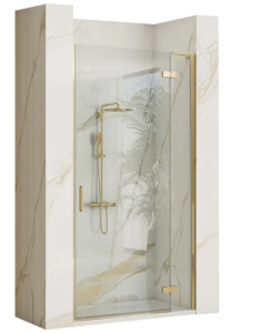 REA K8413 DRZWI PRYSZNICOWE  HUGO 100 ZŁOTE SZCZOTKOWANE + ADAPTER
