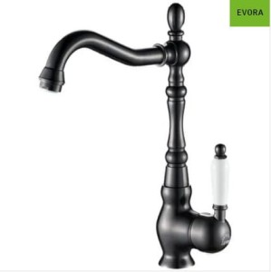 LAVEO EVORA - BATERIA ZLEWOZMYWAKOWA STOJĄCA Z WYLEWKĄ L CZARNY 