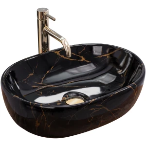 REA U8000 UMYWALKA NABLATOWA AMELIA BLACK MARBLE SHINY