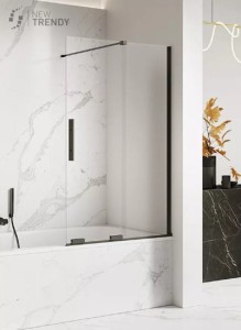 NEW TRENDY Parawan nawannowy  przesuwny SMART BLACK 80-160x150  