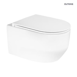 Oltens Holsted miska WC wisząca PureRim z powłoką SmartClean biała 42516000