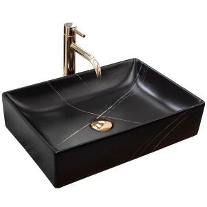 REA U8006 UMYWALKA NABLATOWA  INGA BLACK MARBLE MAT