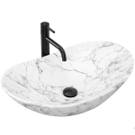 REA U8010 UMYWALKA NABLATOWA  ROYAL STATUARIO MARBLE MATT