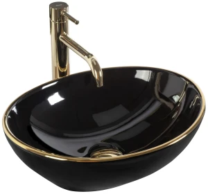 REA U3695 UMYWALKA NABLATOWA  SOFIA BLACK GOLD EDGE