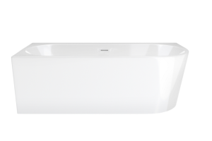 Corsan Wanna narożna Intero lewa 160 cm z szeroką krawędzią i wykończeniem białym