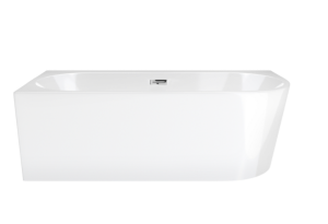 Corsan wanna narożna  Intero lewa 160 cm z szeroką krawędzią i wykończeniem chrom