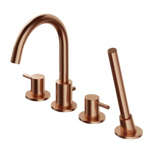 OMNIRES Y bateria wannowa 4-otworowa miedź szczotkowana